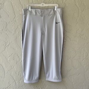 Nike Baseball Men's Large Gray & Black Trim Stock Vapor High Piped Pants NWT